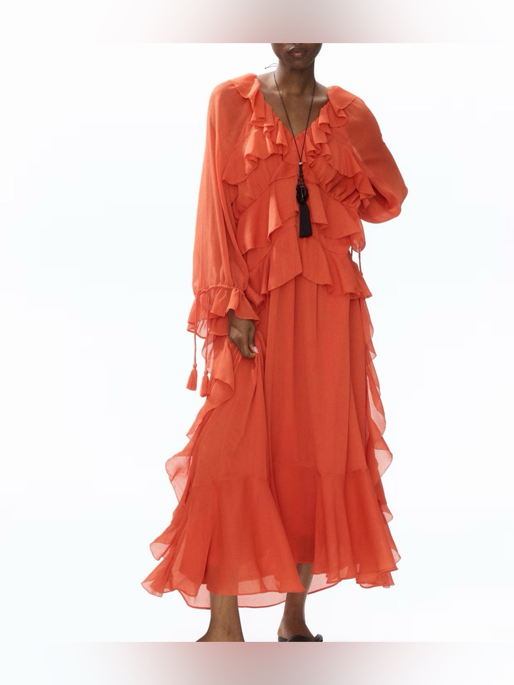 Hm oversized flounced dress